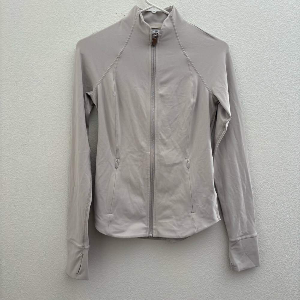 Athleta Salutation Jacket In Light Gray Size XXS